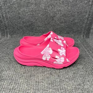 Hoka One One Recovery Slide 3 Vibrant Bloom Sorbet Pink White Sandals Women’s 8